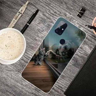 For OnePlus Nord N100 Shockproof Painted Transparent TPU Protective Case(Glass Tiger)