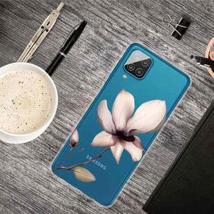 For Samsung Galaxy A12 Colored Drawing Clear TPU Protective Cases(A Lotus)
