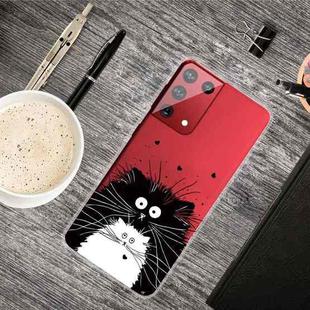 For Samsung Galaxy S21 5G Colored Drawing Clear TPU Protective Cases(Black And White Rat)