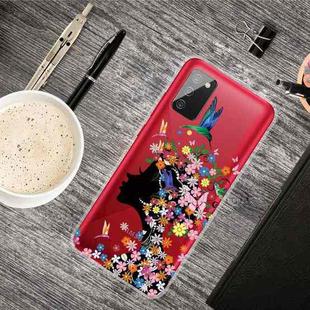 For Samsung Galaxy A02s Shockproof Painted Transparent TPU Protective Case(Oiran Girl)