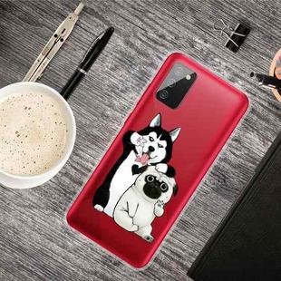 For Samsung Galaxy A02s Shockproof Painted Transparent TPU Protective Case(Selfie Dog)