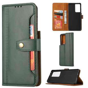 For Samsung Galaxy S30 Ultra Calf Texture Double Fold Clasp Horizontal Flip Leather Case with Photo Frame & Holder & Card Slots & Wallet(Green)