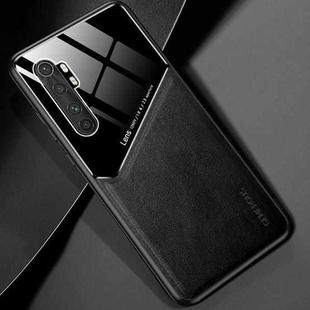 For Xiaomi Mi Note 10 Lite All-inclusive Leather + Organic Glass Protective Case with Metal Iron Sheet(Black)