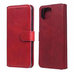 For OPPO F17 / A73 Classic Calf Texture PU + TPU Horizontal Flip Leather Case, with Holder & Card Slots & Wallet(Red)