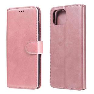 For OPPO F17 / A73 Classic Calf Texture PU + TPU Horizontal Flip Leather Case, with Holder & Card Slots & Wallet(Rose Gold)