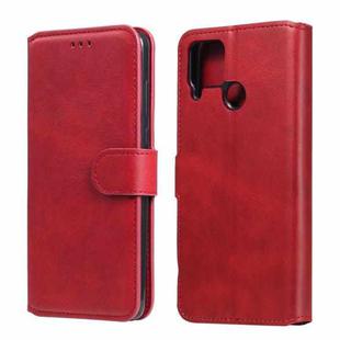 For OPPO Realme C15 / C12 Classic Calf Texture PU + TPU Horizontal Flip Leather Case, with Holder & Card Slots & Wallet(Red)