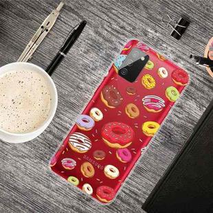 For Samsung Galaxy A02s Shockproof Painted Transparent TPU Protective Case(Donuts)