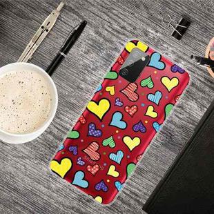 For Samsung Galaxy A02s Shockproof Painted Transparent TPU Protective Case(Love)