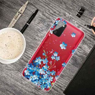 For Samsung Galaxy A02s Shockproof Painted Transparent TPU Protective Case(Star Flower)