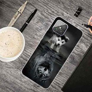 For Huawei Nova 8 SE Shockproof Painted Transparent TPU Protective Case(Reflected Wolf)