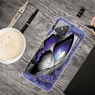 For Huawei Nova 8 SE Shockproof Painted Transparent TPU Protective Case(Great Purple Butterfly)