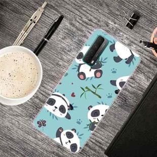 For Huawei P Smart 2021 Shockproof Painted Transparent TPU Protective Case(Smiling Panda)