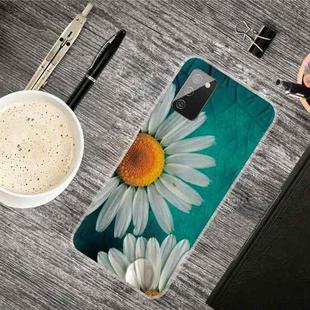 For Samsung Galaxy A02s Shockproof Painted Transparent TPU Protective Case(Chrysanthemum)