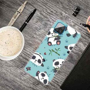 For Samsung Galaxy A12 Shockproof Painted Transparent TPU Protective Case(Smiling Panda)