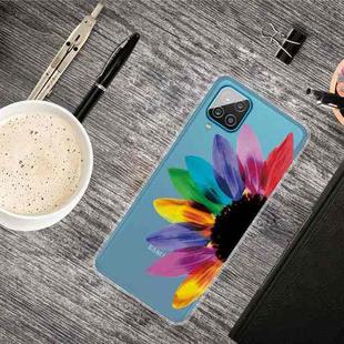 For Samsung Galaxy A12 Shockproof Painted Transparent TPU Protective Case(Sun Flower)