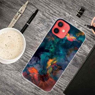 For iPhone 12 mini Shockproof Painted Transparent TPU Protective Case (Watercolor Ink)