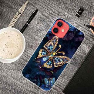 For iPhone 12 mini Shockproof Painted Transparent TPU Protective Case (Jewel Butterfly)