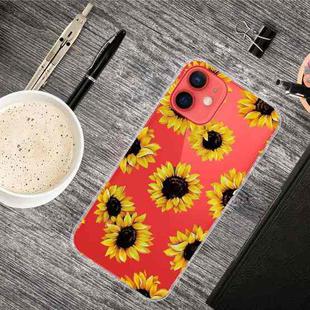 For iPhone 12 / 12 Pro Shockproof Painted Transparent TPU Protective Case(Yellow Chrysanthemum)