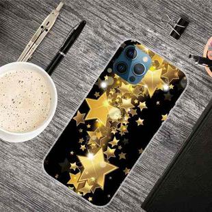 For iPhone 12 Pro Max Shockproof Painted Transparent TPU Protective Case(Gold Star)