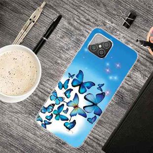 For Huawei Nova 8 SE Shockproof Painted Transparent TPU Protective Case(Blue Butterfly)