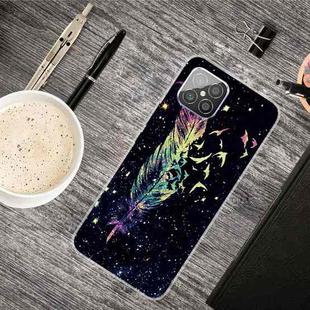 For Huawei Nova 8 SE Shockproof Painted Transparent TPU Protective Case(Colorful Feathers)