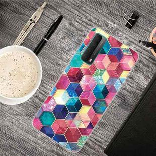 For Huawei P Smart 2021 Shockproof Painted Transparent TPU Protective Case(Plant Six Sides)