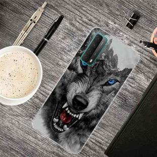 For Huawei P Smart 2021 Shockproof Painted Transparent TPU Protective Case(Mountain Wolf)