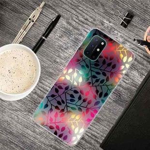 For OnePlus 8T Shockproof Painted Transparent TPU Protective Case(Fluorescent Branches)