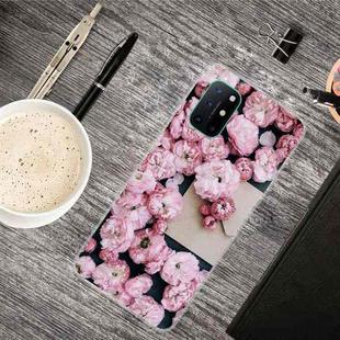 For OnePlus 8T Shockproof Painted Transparent TPU Protective Case(Envelope Rose)