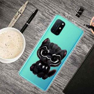 For OnePlus 8T Shockproof Painted Transparent TPU Protective Case(Panther)