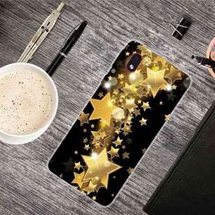 For Samsung Galaxy A01 Core Shockproof Painted Transparent TPU Protective Case(Gold Star)