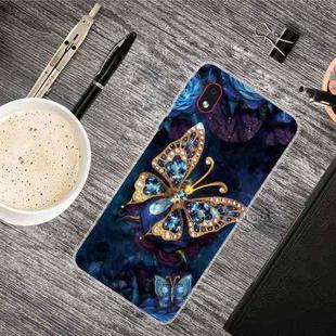 For Samsung Galaxy A01 Core Shockproof Painted Transparent TPU Protective Case(Jewel Butterfly)