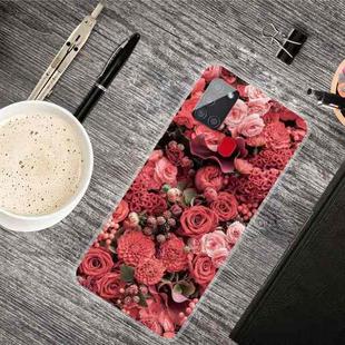 For Samsung Galaxy A21s Shockproof Painted Transparent TPU Protective Case(Many Red Roses)