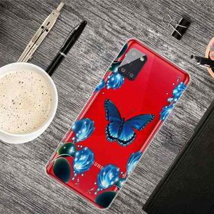 For Samsung Galaxy A41 Shockproof Painted Transparent TPU Protective Case(Dream Butterfly)