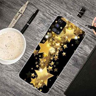 For Samsung Galaxy M51 Shockproof Painted Transparent TPU Protective Case(Gold Star)