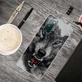 For Samsung Galaxy S20 FE Shockproof Painted Transparent TPU Protective Case(Mountain Wolf)