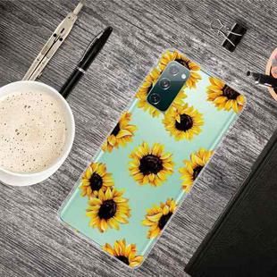 For Samsung Galaxy S20 FE Shockproof Painted Transparent TPU Protective Case(Yellow Chrysanthemum)