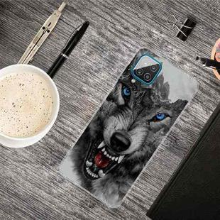 For Samsung Galaxy A12 Shockproof Painted Transparent TPU Protective Case(Mountain Wolf)