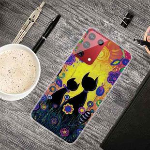 For Samsung Galaxy S21 5G Shockproof Painted Transparent TPU Protective Case(Oil Painting Black Cat)