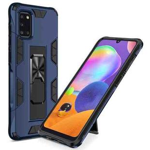 For Samsung Galaxy A31 Soldier Armor Shockproof TPU + PC Magnetic Protective Case with Holder(Blue)