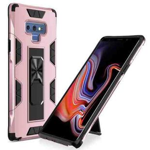 For Samsung Galaxy Note 9 Soldier Armor Shockproof TPU + PC Magnetic Protective Case with Holder(Rose Gold)