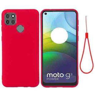 For Motorola Moto G9 Power Pure Color Liquid Silicone Shockproof Full Coverage Case(Red)