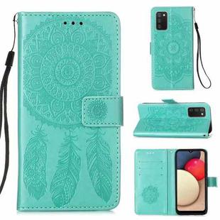 For Samsung Galaxy A02s Dream Catcher Printing Horizontal Flip Leather Case with Holder & Card Slots & Wallet & Lanyard(Green)
