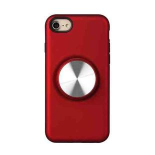 TPU+PC 2 in 1 Shockproof Case with Magnetic Round Car Holder For iPhone SE 2022 / SE 2020 / 8 / 7(Red)