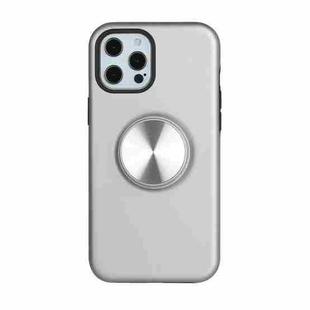 TPU+PC 2 in 1 Shockproof Case with Magnetic Round Car Holder For iPhone 12 Pro Max(Silver)