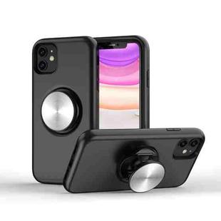TPU+PC 2 in 1 Shockproof Case with Magnetic Round Car Holder For iPhone 12 mini(Black)