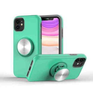 TPU+PC 2 in 1 Shockproof Case with Magnetic Round Car Holder For iPhone 12 mini(Green)