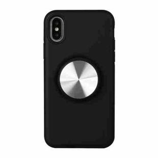 TPU+PC 2 in 1 Shockproof Case with Magnetic Round Car Holder For iPhone XR(Black)