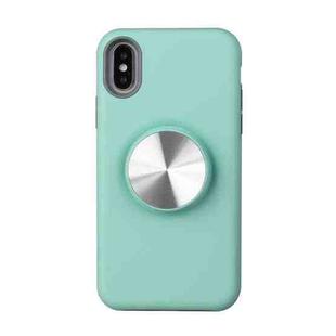 TPU+PC 2 in 1 Shockproof Case with Magnetic Round Car Holder For iPhone XS(Green)