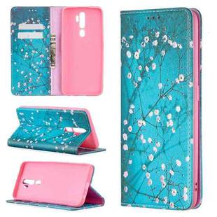For OPPO A5 (2020) Colored Drawing Pattern Invisible Magnetic Horizontal Flip PU Leather Case with Holder & Card Slots & Wallet(Plum Blossom)